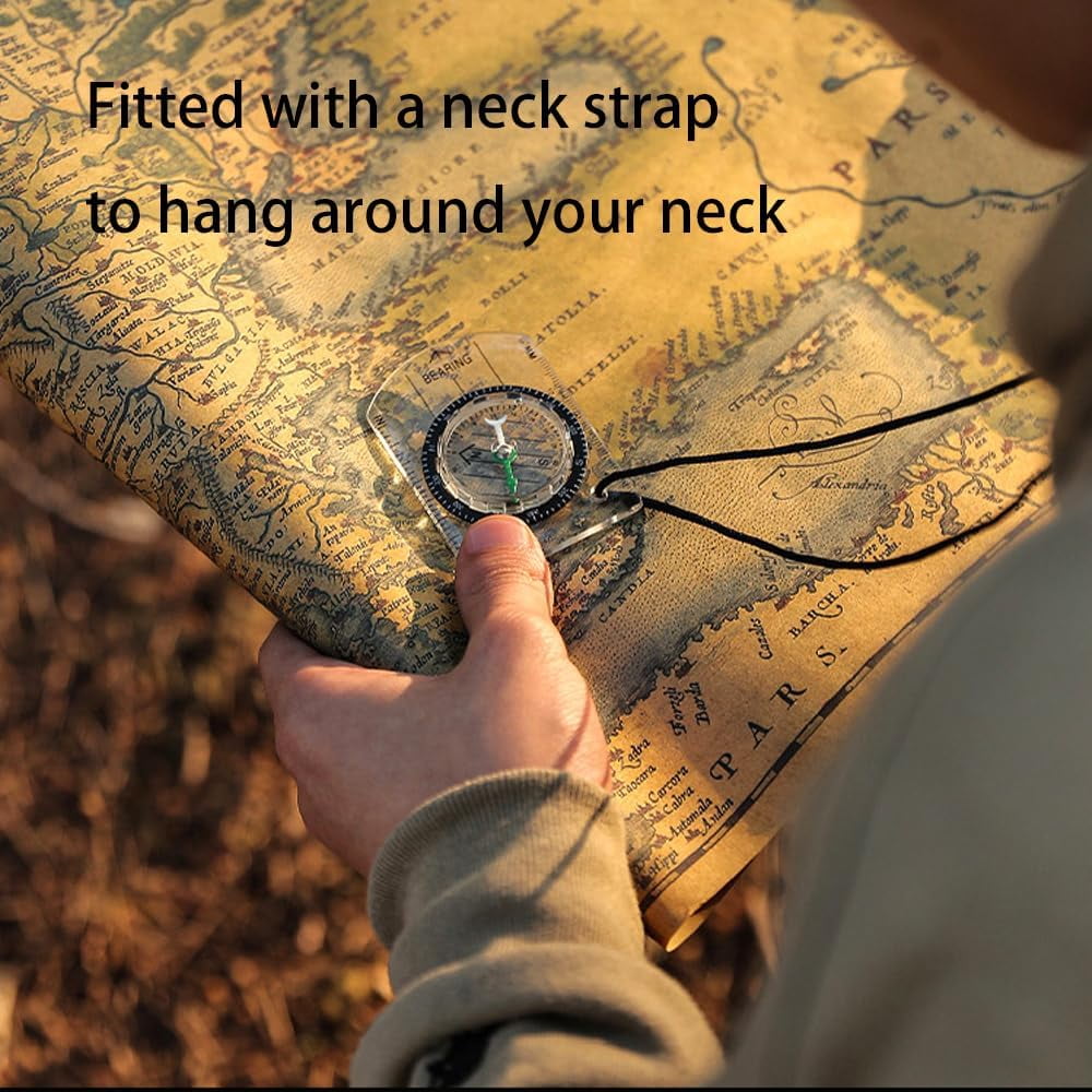 Orienteering Compass Set - Waterproof, Map Compass for Hiking, Backpacking, Camping, Travelling