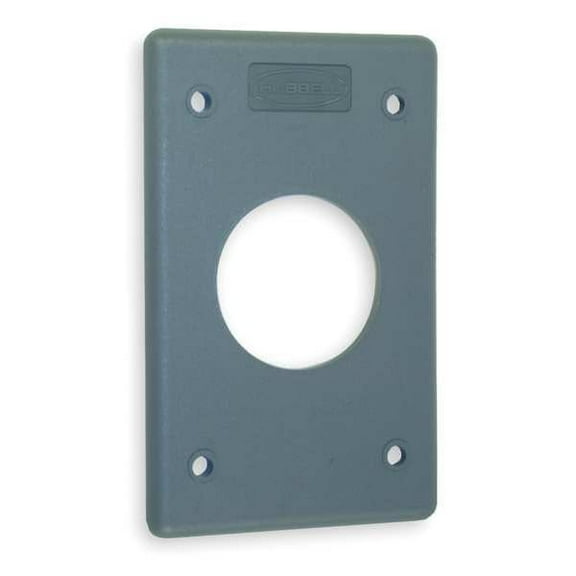 Hubbell Wiring Device-Kellems Single Receptacle Plate,1 Gang,Gray HBLP720FS