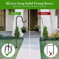Outdoor Shepherds Hook with 5 Prong Bases, Black, 2 Packs, 36 inches