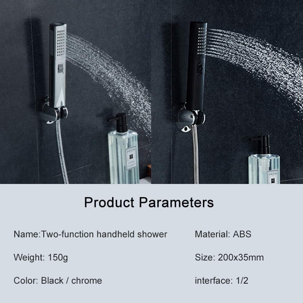 Handheld Shower Rain Head 2 Spray Settings Massage Spa ABS Shower Bathroom Shower Accessories Pressurized Water-Saving Shower Faucet,Chrome
