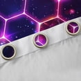 thumbnail image 4 of jejeloiu Neon Honeycomb Hexagon Blackout Curtains Set of 2 (52x84 Each),Modern Geometric Abstract Window Curtains,Gradient Pink Blue Black Curtains and Drapes For Adults,Super Cozy Room Decor, 4 of 6