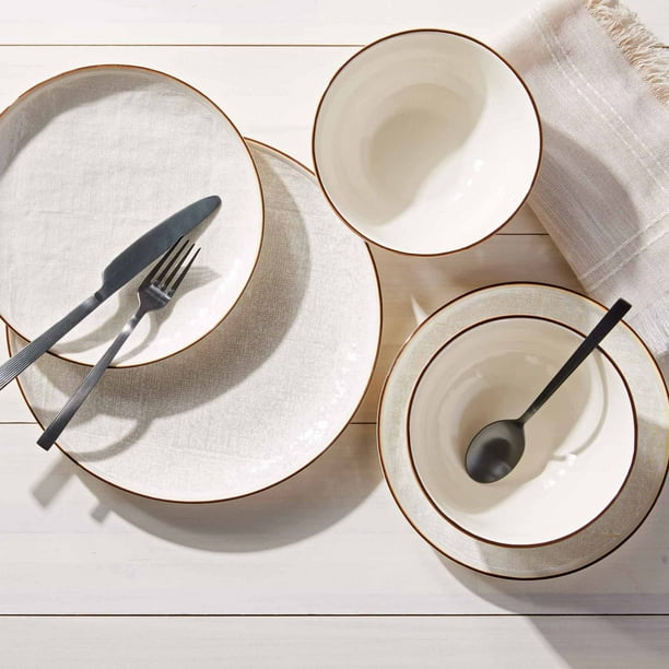 Better Homes & Gardens Stoneware Cream Murphy 12PC Dinnerware Set