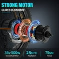 thumbnail image 4 of Aostirmotor Folding Electric Bike 20 inch Fat Tire , with 500W Motor, 48V 13AH Removable Lithium Battery,Ebikes for Adults UL2849（Black）, 4 of 12