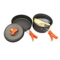 thumbnail image 1 of FESTFENDS 8 Pcs Outdoor Cookware Set Camper Pots and Pans Set Black for One to Two People, 1 of 5
