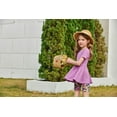 thumbnail image 2 of Arshiner Girls Summer Outfits Short Sleeve Ruffle Hem Top and Biker Shorts Set Girl Clothes, 2 of 5