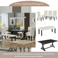 thumbnail image 4 of Euroco 6-Piece Dining Table Set for 6,Farmhouse Dining Table Set with 4 Upholstered Chairs, Bench and Wood Table,Kitchen Table Set for Dining Room,Living Room,Espresso, 4 of 8