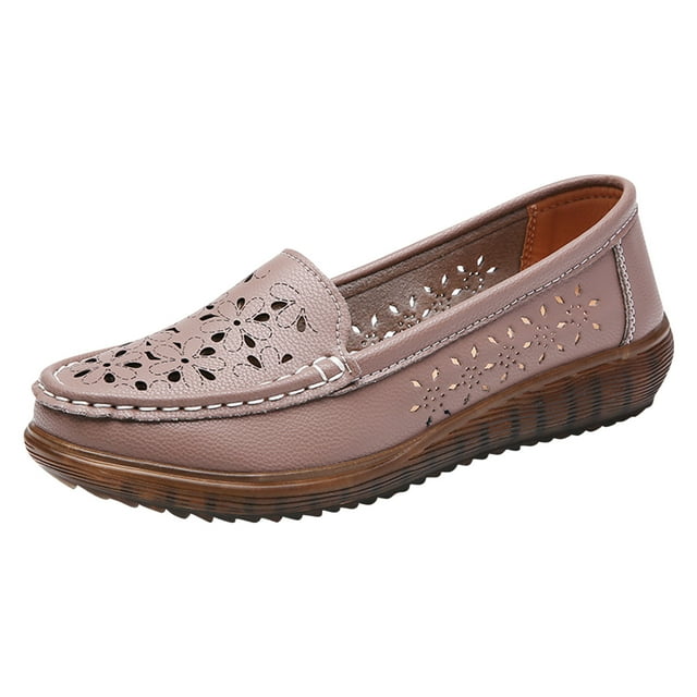 Loafers for Women, Perforated Design Breathable Mesh Upper with Cushioned Insole and Soft Lining, Slip-On Style, Casual Wear for Spring