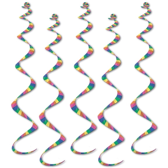 Beistle Birthday Party Printed Stripes Twirly Whirlys (Case of 30)