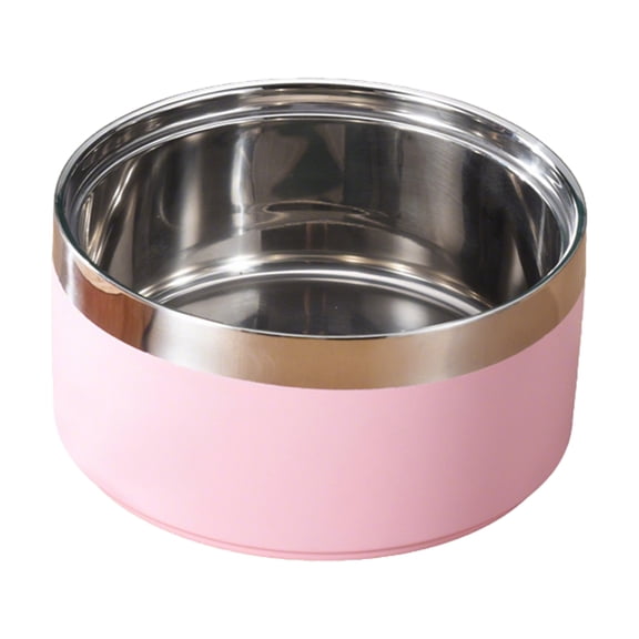 Stainless Steel Pet Bowl For Cats Dogs, Non-Slip Design, 16Cm Diameter, 1Pc Pink Pet Food Water Bowl