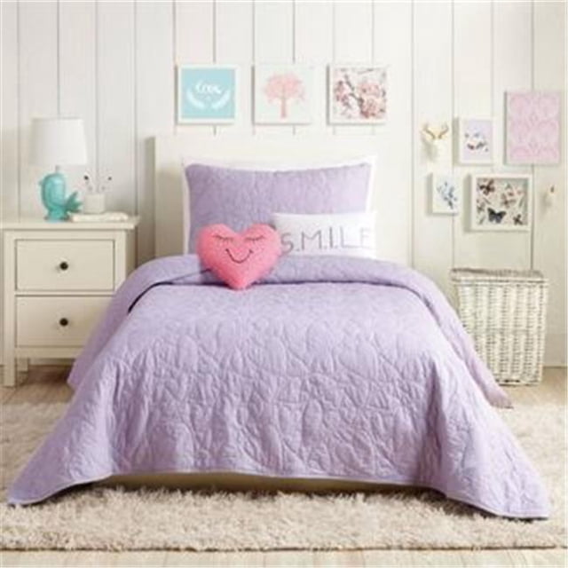 Urban Playground A011317LANDS Heart Quilt Set, Lavender - Full & Queen Size - 5 Piece