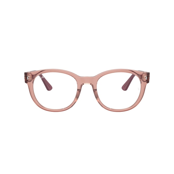 Ray-Ban RB7227 Optics Glasses, Prescription Eyeglasses with Case, Size 51, Demo Lens/Transparent Pink