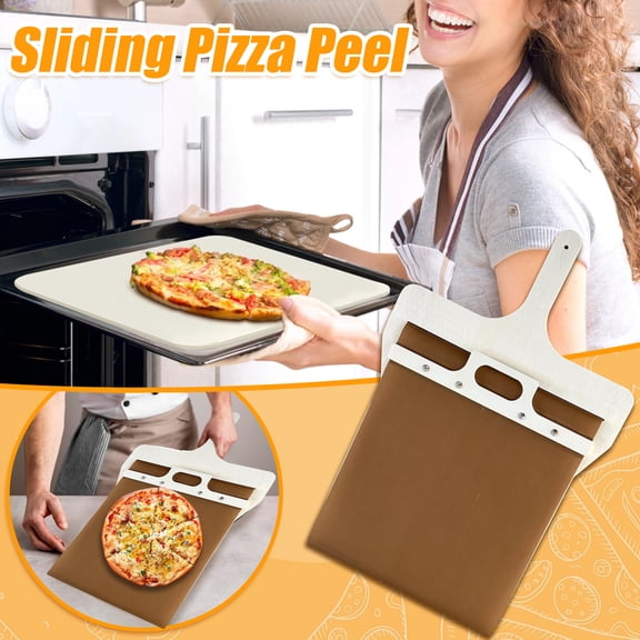 Sunjoy Tech Sliding Pizza Peel Non-Stick Pizza Sliding Spatula Wood Pizza Shovel Spatula Paddle for Home Kitchen