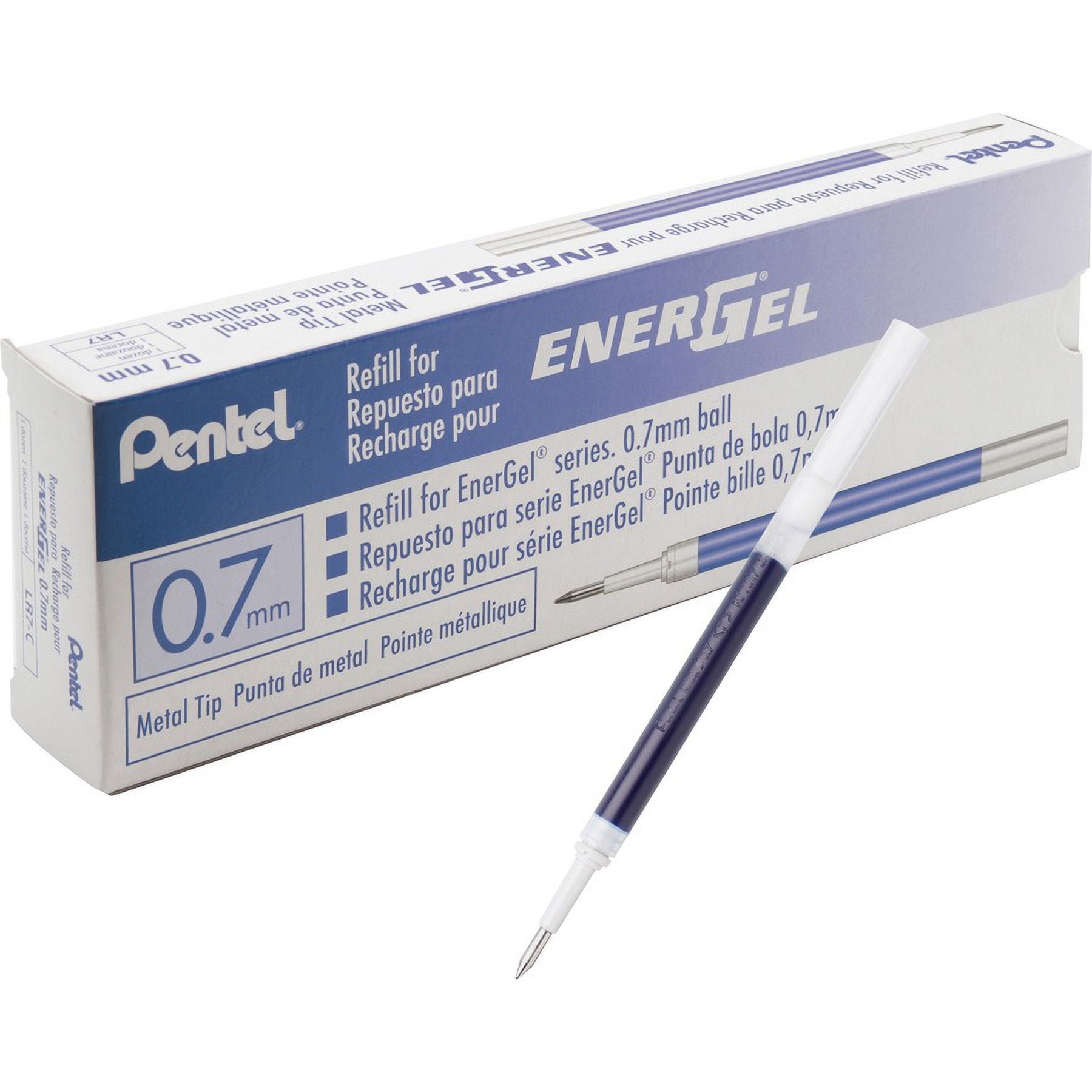 Pentel EnerGel .7mm Liquid Gel Pen Refill - 0.70 mm, Fine Point - Blue Ink - Smudge Proof, Smear Proof, Quick-drying Ink, Glob-free, Smooth Writing - | Bundle of 2 Boxes