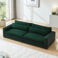 thumbnail image 2 of 104.72'' Mid-Century Modern Sofa , 4 Seat Couch With 2 Pillows, Double Cushions and Solid Wood Leg, Fabric Upholstered Loveseat Sofa For Livingroom Apartment Office, 2 of 7