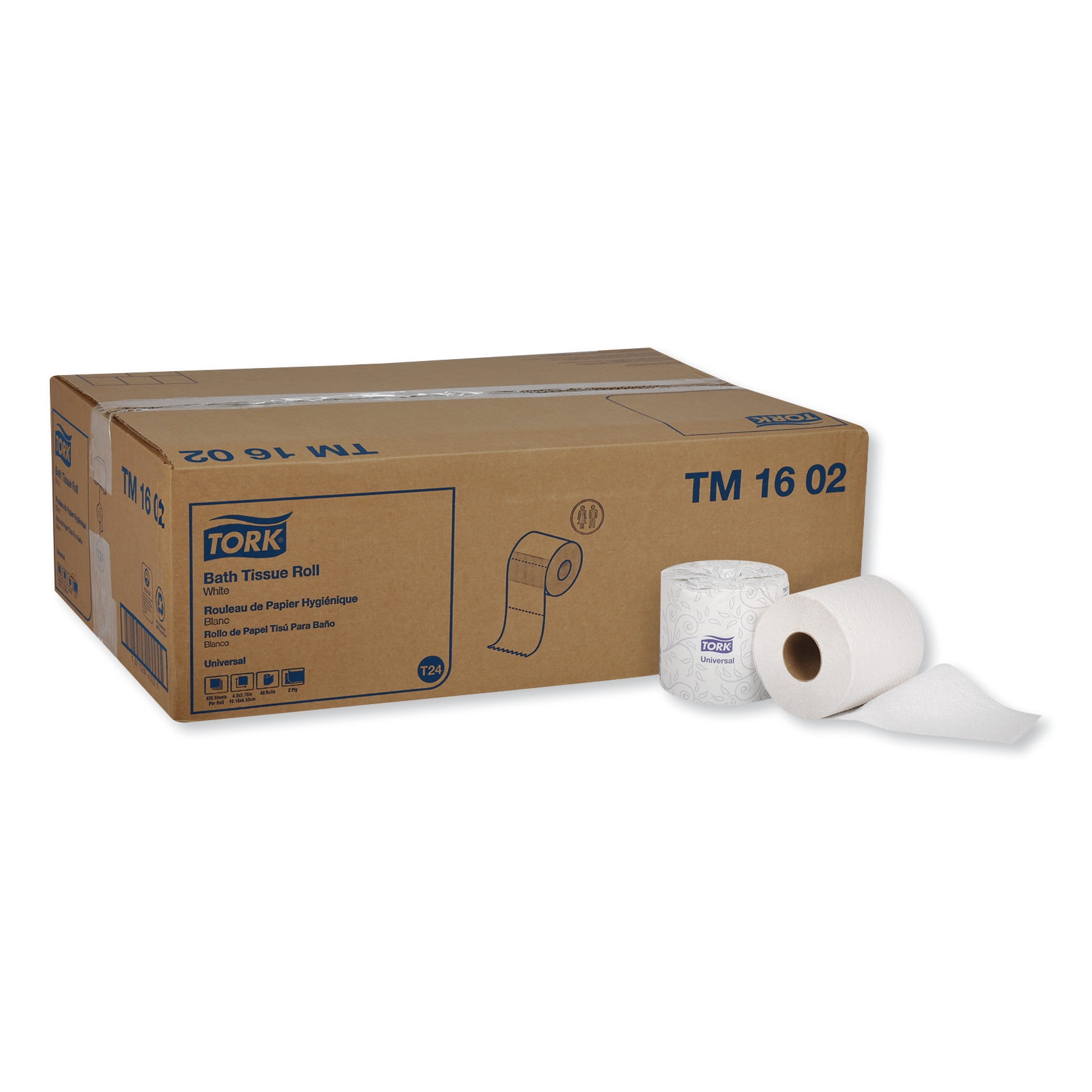 Tork Universal Toilet Paper, Septic Safe, 2-Ply, White, 420 Sheets/Roll ...