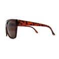 thumbnail image 3 of Mens Classic Flat Top Oversize Gangster Rectangle Plastic Sunglasses Red Tortoise Brown, 3 of 4