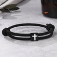 thumbnail image 5 of BLEEUS Braided Rope Cross Bracelet Christian Bracelet For Men Boy Gifts (Black A) Christmas Essential (Black A), 5 of 10