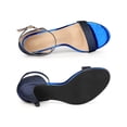 thumbnail image 4 of BLISSFUL STEP Women's Heels Glitter Open Toe Ankle Strap Stiletto Heel Sandals Black Blue 11, 4 of 7