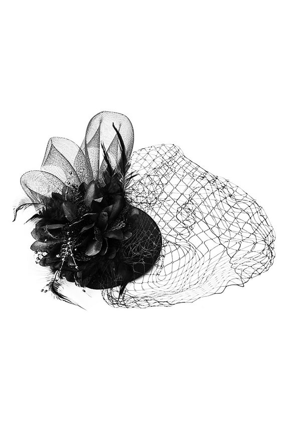 Tea Party Hats For WomenHeadband Flower Cocktail Mesh Hair Clip Kentucky Derby Hat Wedding Summer Ruffles Cap Flower Wide Brim Sun Hat