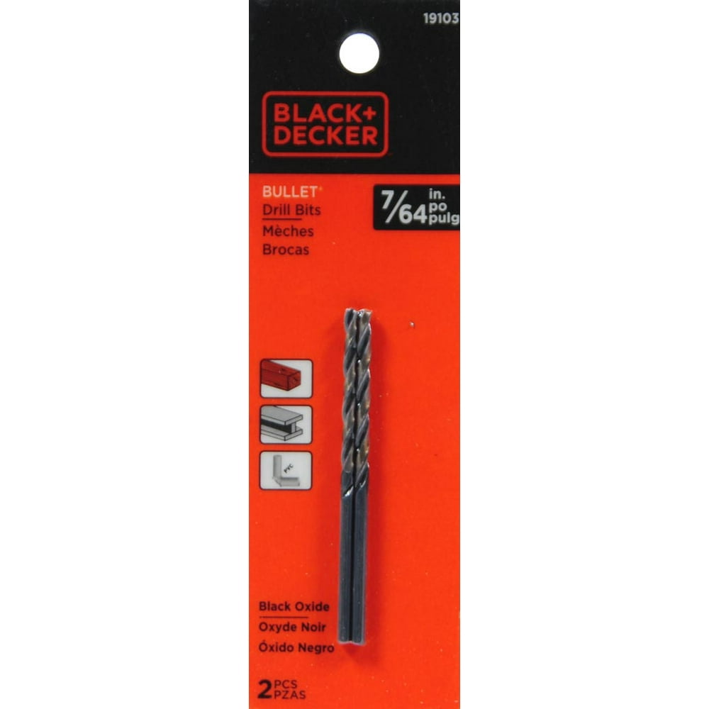 BLACK+DECKER 19103 2pk Bullet Drill Bit, 7/64in