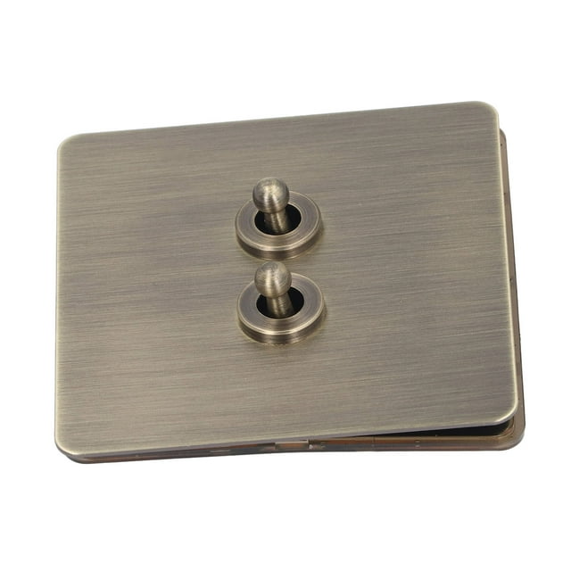 Interruptor de Palanca de 2, Panel de Acero inoxidable AC250V AC250V Textura de Bronce Switch Switch Aplicacia Aplicacia para Oficina