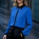 thumbnail image 2 of Tops de Manga Larga de las Mujeres Botón Casual Patchwork Up Turndown Collar Blusa Top de Moda de las Mujeres Tops de Manga Larga, 2 of 7