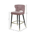 thumbnail image 3 of Meridian Furniture Kelly 28"H Velvet Counter Stool in Pink (Set of 2), 3 of 5