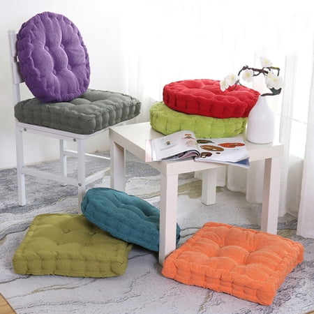 Yirtree Thicken Tufted Cushion  Solid Square Round Seat Cushion Corduroy Chair Pad Pillow Seat Soft Tatami Floor Cushion for Yoga Meditation Living Room Balcony Office Outdoor