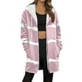 thumbnail image 3 of Casual Women's Long Sleeve Hooded Top Blouse Shacket Jacket Coat with Zipper Pocket Loose Fit Warm Fleece Lined Outerwear for Fall Winter | CSEONE,Pink L, 3 of 9