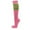Pink / Lime Green, variant on Pink Breast Cancer Awareness Strpied Athletic Tube Knee High Socks, Brigth Yellow Medium