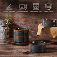 thumbnail image 3 of Vesteel Cereal Bowl for 4, 26oz Stoneware Soup Bowls with Textured Stripes, 4-Piece Ceramic Kitchen Bowls for Salad Fruit Pasta Soup, Dishwasher Safe & Microwave Safe, Blackish Green, 3 of 8