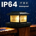 thumbnail image 5 of FKHouse Solar Post Cap Light Outdoor, 8 Pack with Tungsten Filament Bulb Deck Fence Cap Lights for 4x4 Wooden,Vinyl Posts, Warm White, Black, 5 of 7