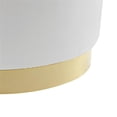 thumbnail image 5 of Posh Living Suchada Faux Leather Round Cocktail Ottoman in White/Gold, 5 of 7
