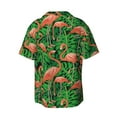 thumbnail image 2 of Xecao offers the Flamingo for Men's Casual Short-sleeved Shirt, a button-up collared shirt with a pocket, perfect for beach vacations and yacht travel in the X-Large size., 2 of 7