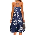 thumbnail image 2 of VISgogo Vestido sin mangas de verano para mujer, estampado de flores/leopardo para adultos, cuello en V, correa de espagueti cruzada, una pieza con bolsillos VISgogo  moda, 2 of 6