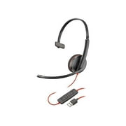 Poly - Blackwire 3210 - Wired, Single Ear (Monaural) Headset (Plantronics) with Boom Mic - USB-A to connect to your PC and/or Mac