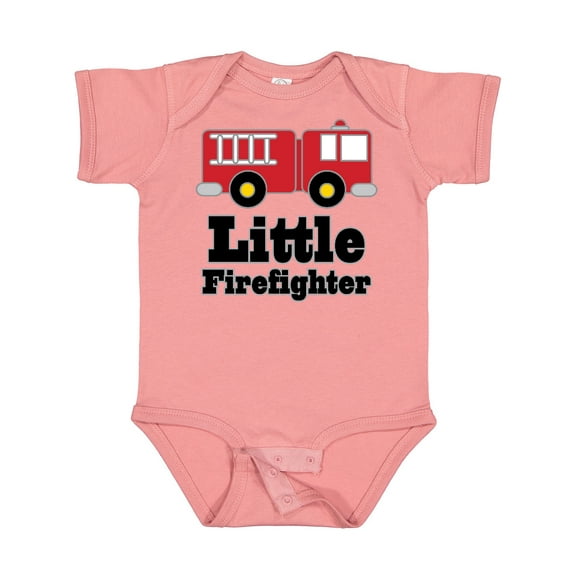 Inktastic Little Firefighter Fire Engine Boys or Girls Baby Bodysuit