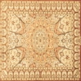 thumbnail image 1 of Ahgly Company Indoor Square Medallion Brown Traditional Area Rugs, 6' Square, 1 of 4