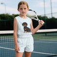 thumbnail image 3 of chaqlin Dachshund Stripes Girls 2 Piece Summer Outfits Kids Shorts Set O Neck Tank Tops and Soft Shorts with Pocket Kids Short Set for 5-14Y, 3 of 7
