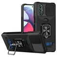 thumbnail image 2 of SaniMore Tri-layer Case for Motorola Moto G Power 2022, Rugged PC Back Shockproof TPU Bumper Slide Window 360° Rotating Kickstand Card Slots Magnetic Car Mount Heavy Duty Protective Cover, Navy, 2 of 8