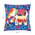 thumbnail image 2 of Chumbak Polyester Regal Elephant Cushion Cover (Blue, 16-inch), 2 of 4