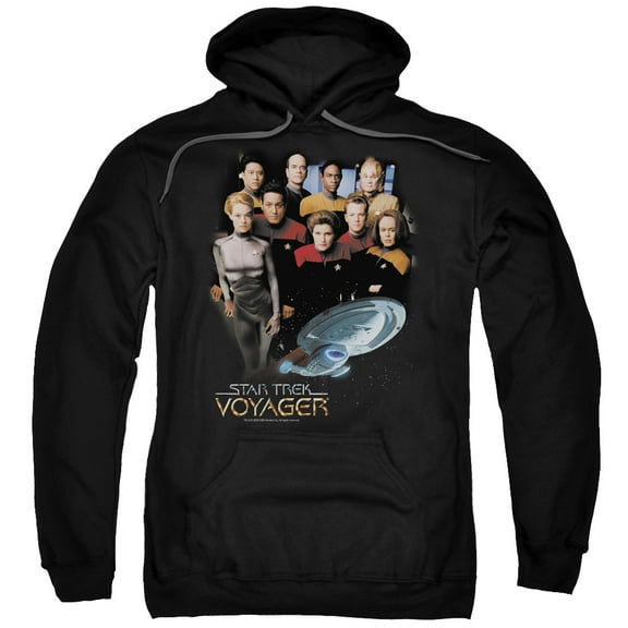 Star Trek Voyager Crew Adult Pullover Hoodie Sweatshirt Black