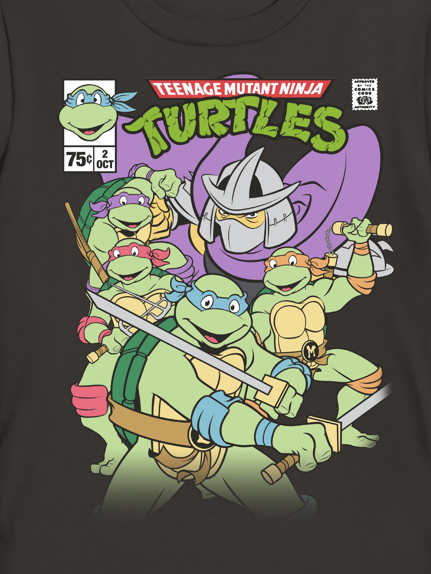 Teenage Mutant Ninja Boys TMNT Comic, Crew Neck, Short
