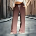 thumbnail image 2 of Striped Printed Wide Leg Pants Women, Drawstring Elastic Waist Loose Fit Casual Trousers with Pockets, Fashionable Lounge Palazzo Pants for Daily Wear, Birthday Gifts for Women, 2 of 9