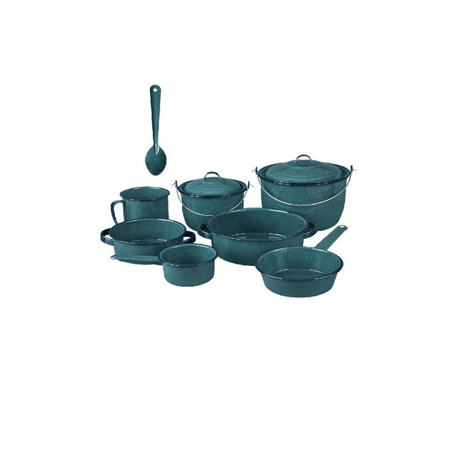 Batería de Cocina Cinsa 10 piezas Jaspeado De Acero Vitrificado, Verde Aqua