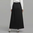 thumbnail image 4 of Gamivast Skirts for Women Linen High Waisted Wrap Maxi Skirt Asymmetrical Long Skirt Elegant Skirt Work Office Skirt with Pockets for Business Casual Events Black XXL, 4 of 6