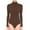 BROWN, variant on Women's Multi-Ribbed Stretchy Jersey Turtle Neck Long Sleeve Top Leotard Bodysuit- 2pack Set