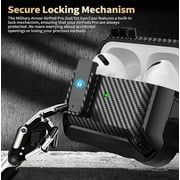 Airpods Pro 2/Pro Case Lock with Cleaner kit&Replacement Ear Tips(S/M/L), Rugged AirPod Pro 2nd/1st Generation Protective Cover for iPod Pro Gen 2023/2022/2019 with Keychain, Black