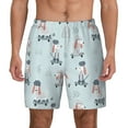 thumbnail image 2 of Picia Poodle Playing Skateboard pattern Mens Swim Trunks with Compression Liner Stretch Beach Shorts Quick Dry with Zipper Pockets No-Chafing Board Shorts-Small, 2 of 9