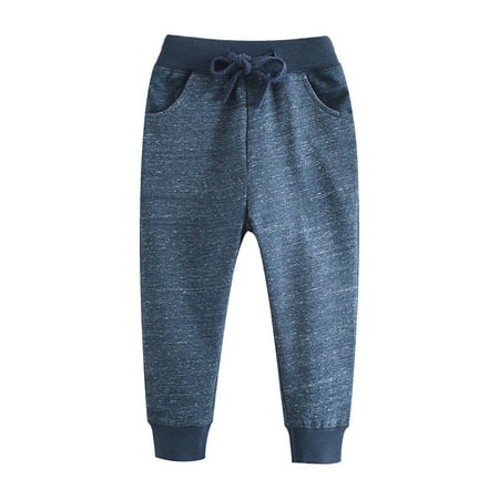 

EnJoCho Toddler Boys Elastic Waistband with Pockets Solid Blue Color Casual Pants Daily Wear Gentleman s Outfits Boys Pants Size 4 5 Winter Pants Boys 5t Cotton Pajamas 18 Months Snow Pant